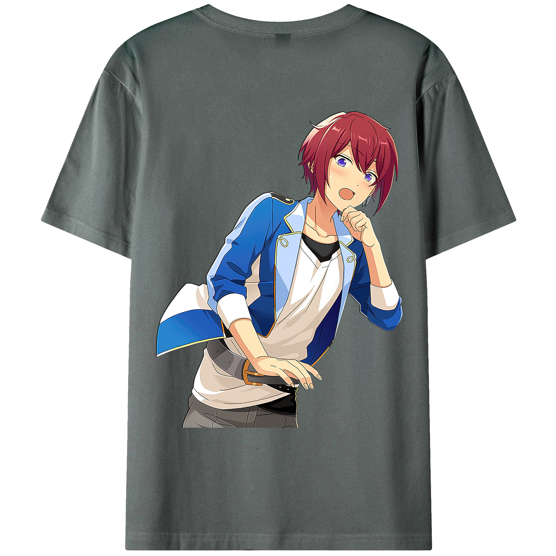 （画像用） あんさんぶるスターズ! Ensemble Stars 綿100％ メンズ半袖Tシャツ（バックプリント） 通気性